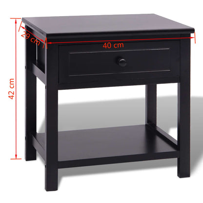 Mesita De Noche De Madera Negro_4