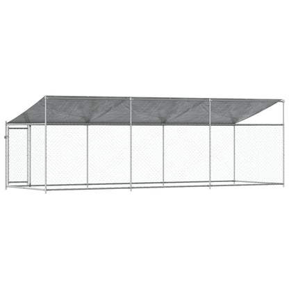 Jaula De Perros Techo Y Puerta Acero Galvanizado Gris 6x2x2 M_5
