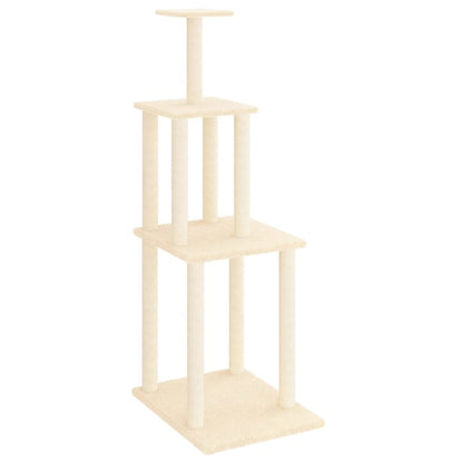 Vidaxl Rascador Para Gatos Con Postes De Sisal Color Crema 149 Cm_0