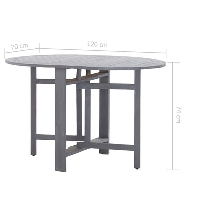 Vidaxl Juego De Comedor De Jardín 5 Pzas Madera Maciza De Acacia Gris_2