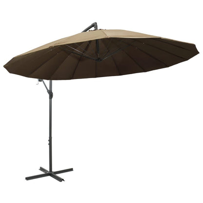 Vidaxl Sombrilla Colgante Con Palo De Aluminio Taupe 3 M_1