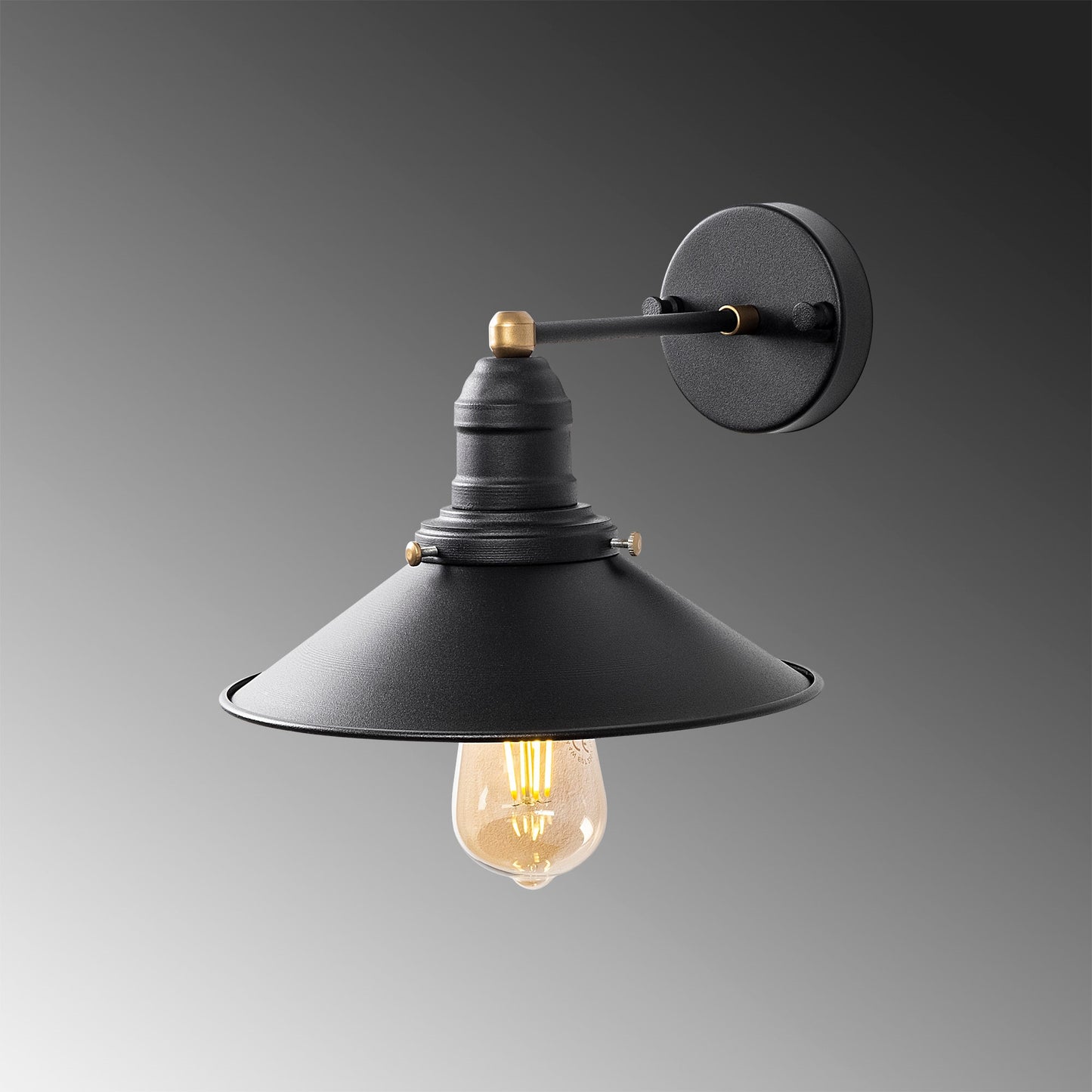 Aplique De Pared, Metal , Negro, 24x27x20, Casquillo E27 Max 40 W_2