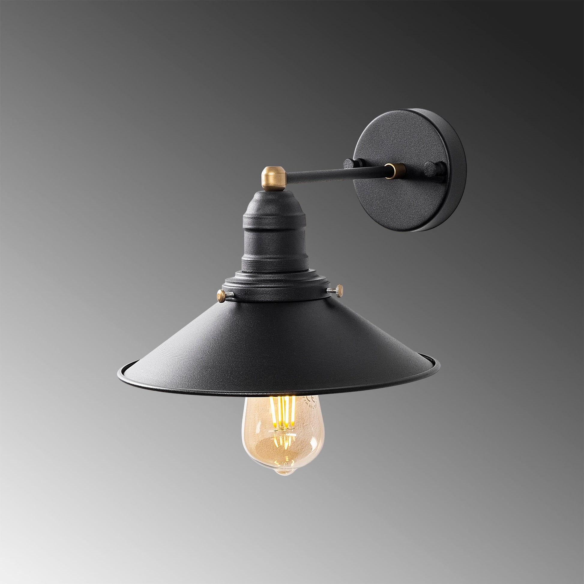 Aplique De Pared, Metal , Negro, 24x27x20, Casquillo E27 Max 40 W_2