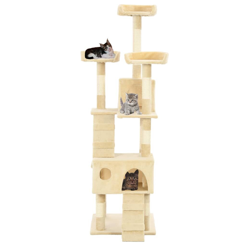 Vidaxl Rascador Para Gatos Poste Rascador De Sisal 170 Cm Beige_1