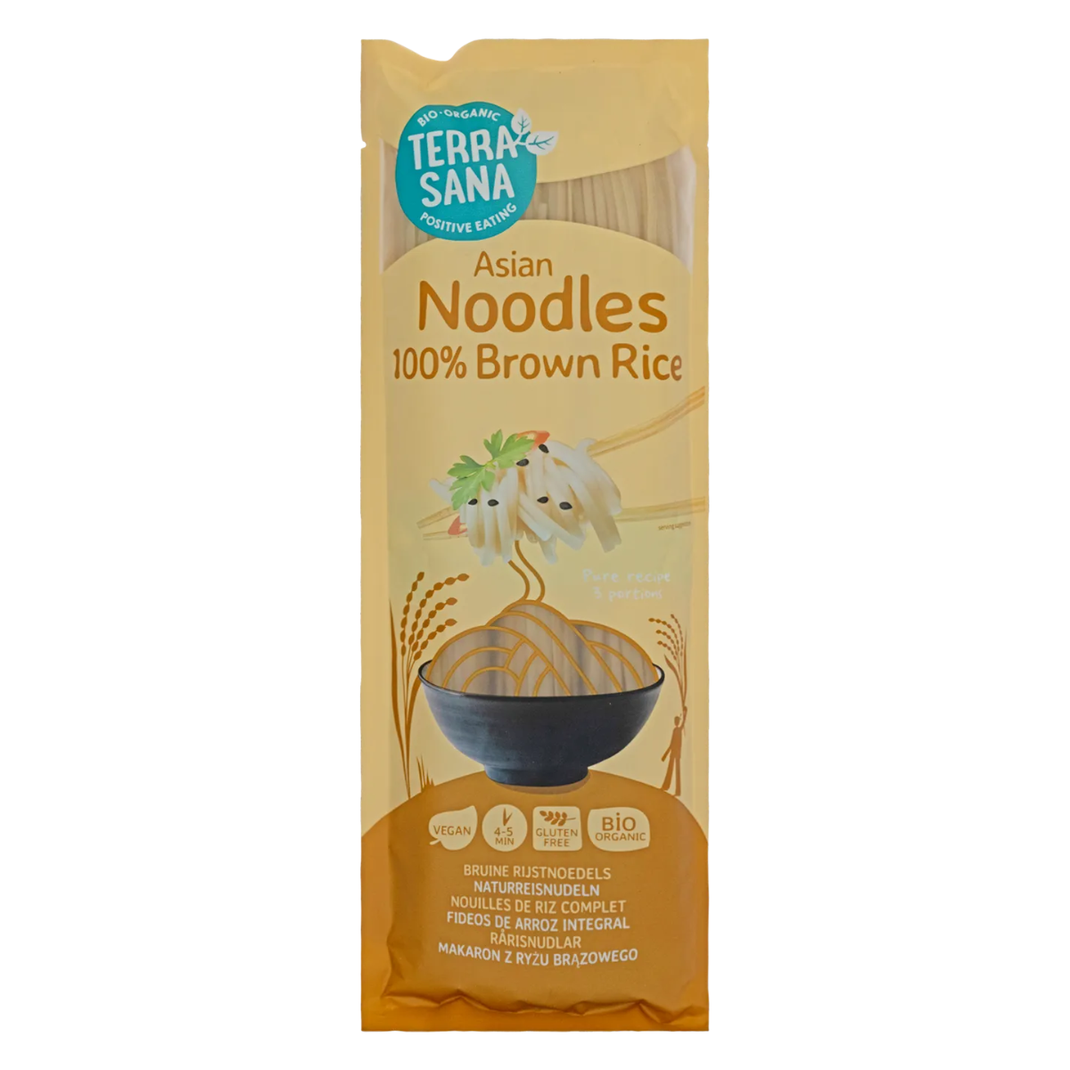 Fideos de arroz integral 100% S/G Terrasana 250 g