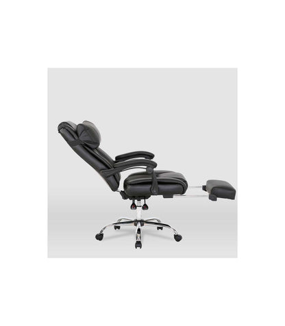 Silla De Oficina Samanta En Piel Sintética Negra. Alto: 118/125.5cm Ancho: 63.5cm Fondo:_2