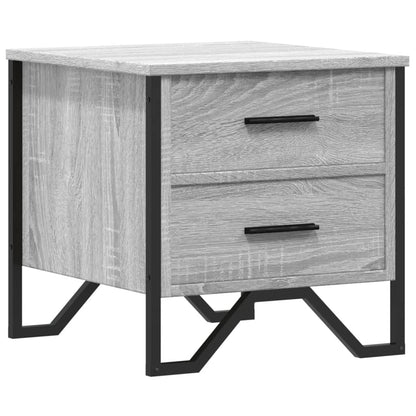 Mesita De Noche Madera De Ingeniería Gris Sonoma 40x41x40 Cm_0