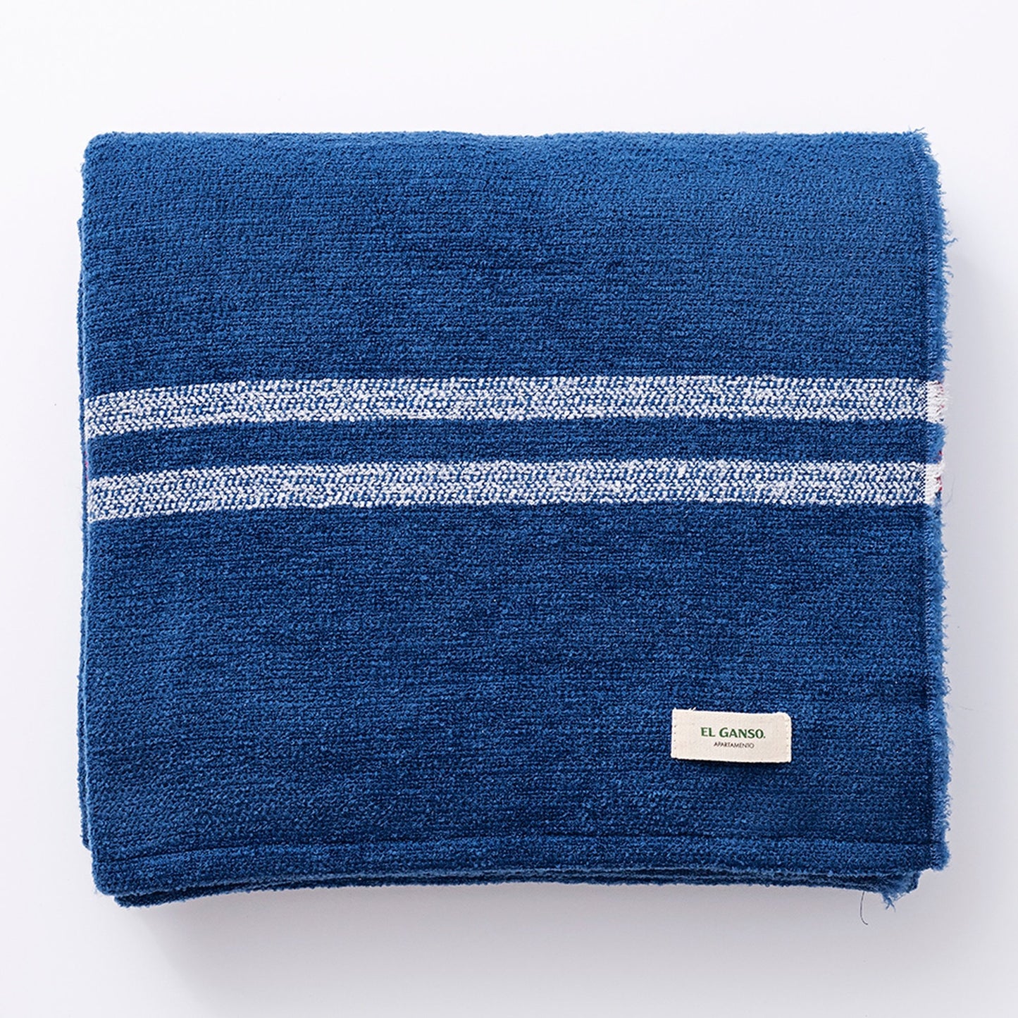 Manta De Punto 140x190cm 340gr Hilo Teñido Color Azul Marino El Ganso