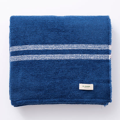 Manta De Punto 140x190cm 340gr Hilo Teñido Color Azul Marino El Ganso