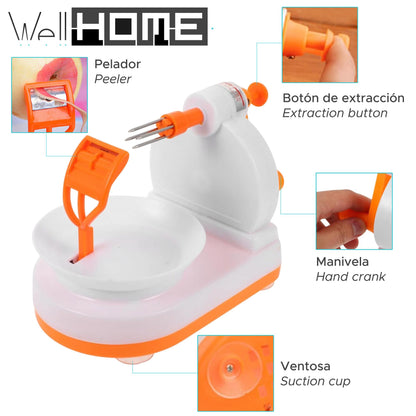 Pelador De Fruta  De Plástico Abs Color Naranja Y Blanco