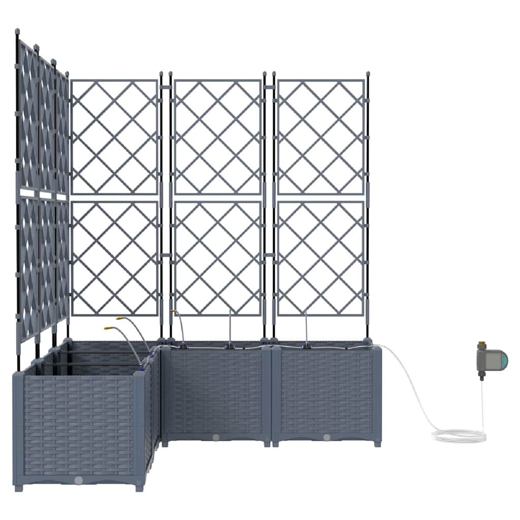 Macetero De Jardín 5 Uds. Gris Claro 120 X 120 X 142 Cm Pp_5