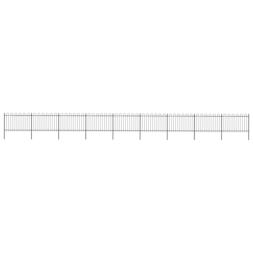 Valla De Jardín Con Puntas De Aro Acero Negro 15,3x1,2 M / Vetonek_4
