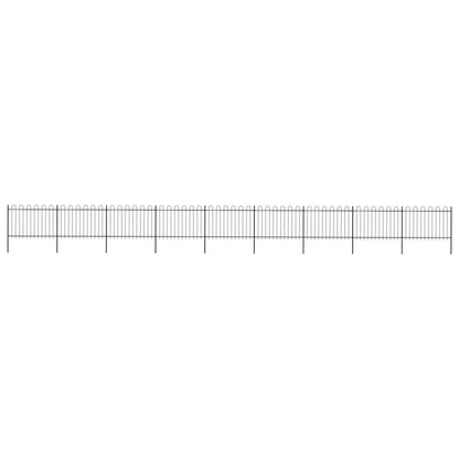 Valla De Jardín Con Puntas De Aro Acero Negro 15,3x1,2 M / Vetonek_4