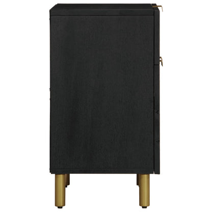 Mesita De Noche Madera De Ingeniería Negra 50x33x60 Cm_2