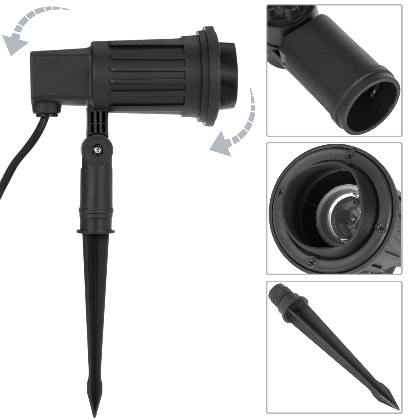 Portalámparas Ip44 50w Con Estaca Para Bombillas Par38_1