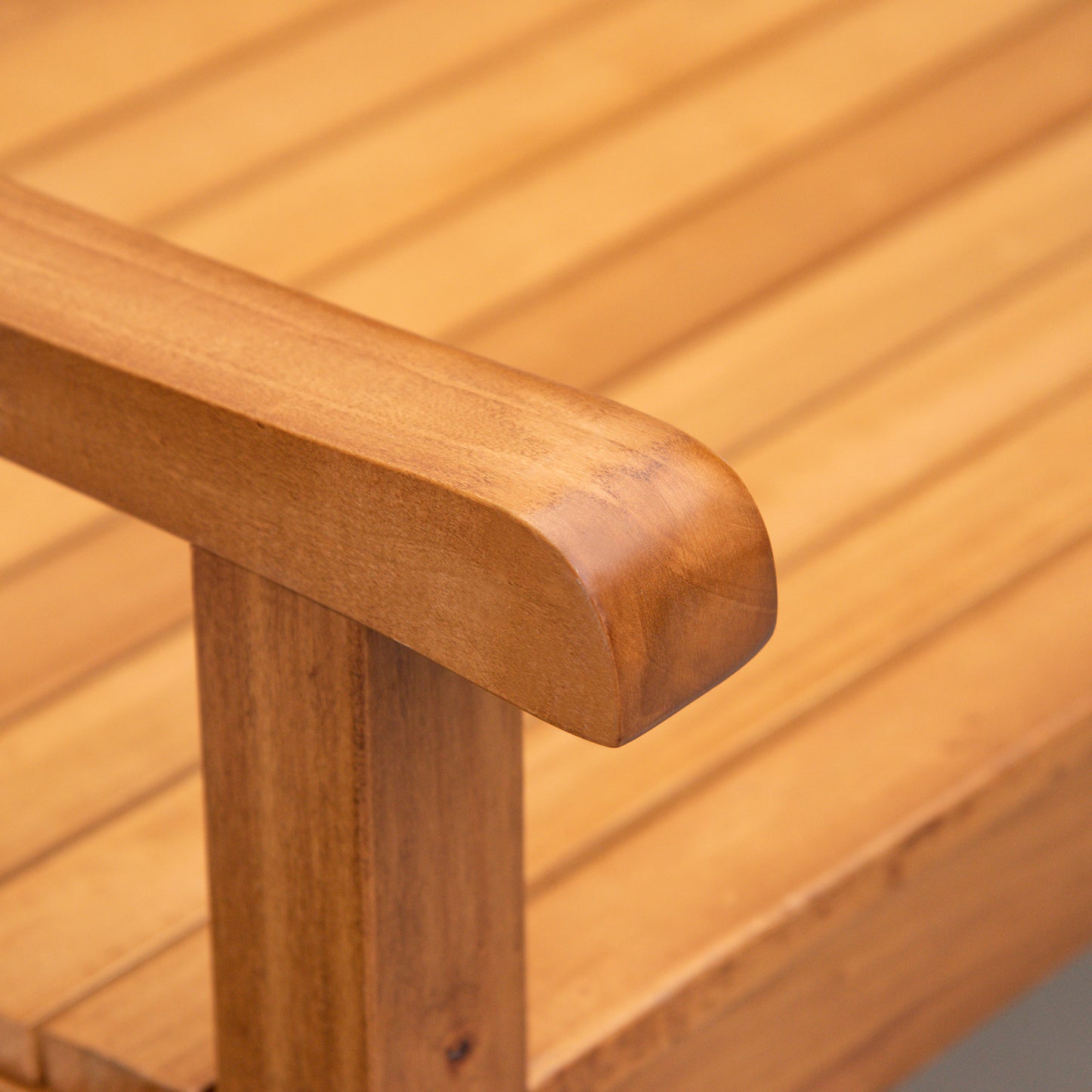Outsunny Banco Madera Exterior 2 Plazas 123x61x89,5 Cm Con Reposabrazos Natural_3