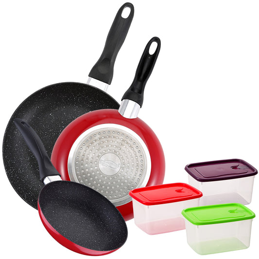 Pack De 3 Sartenes San Ignacio Ø16cm Ø20cm Ø24cm + Set De 3pc Herméticos Plasticos_0
