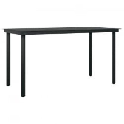 Juego De Comedor De Jardín 7 Piezas Con Cojines Gris Y Negro / Vetonek_5