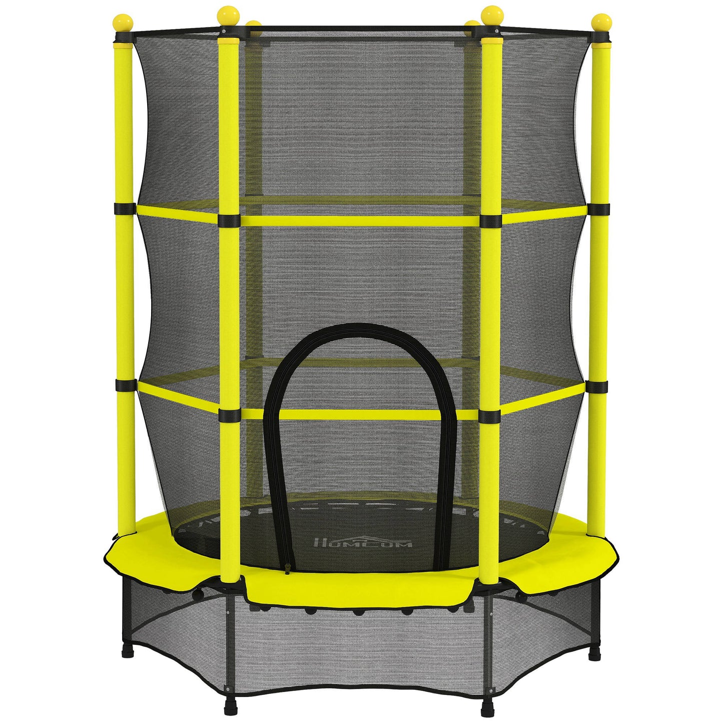 Homcom Cama Elástica Infantil Ø140 Cm Para Niños De 3-10 Años Amarillo_0