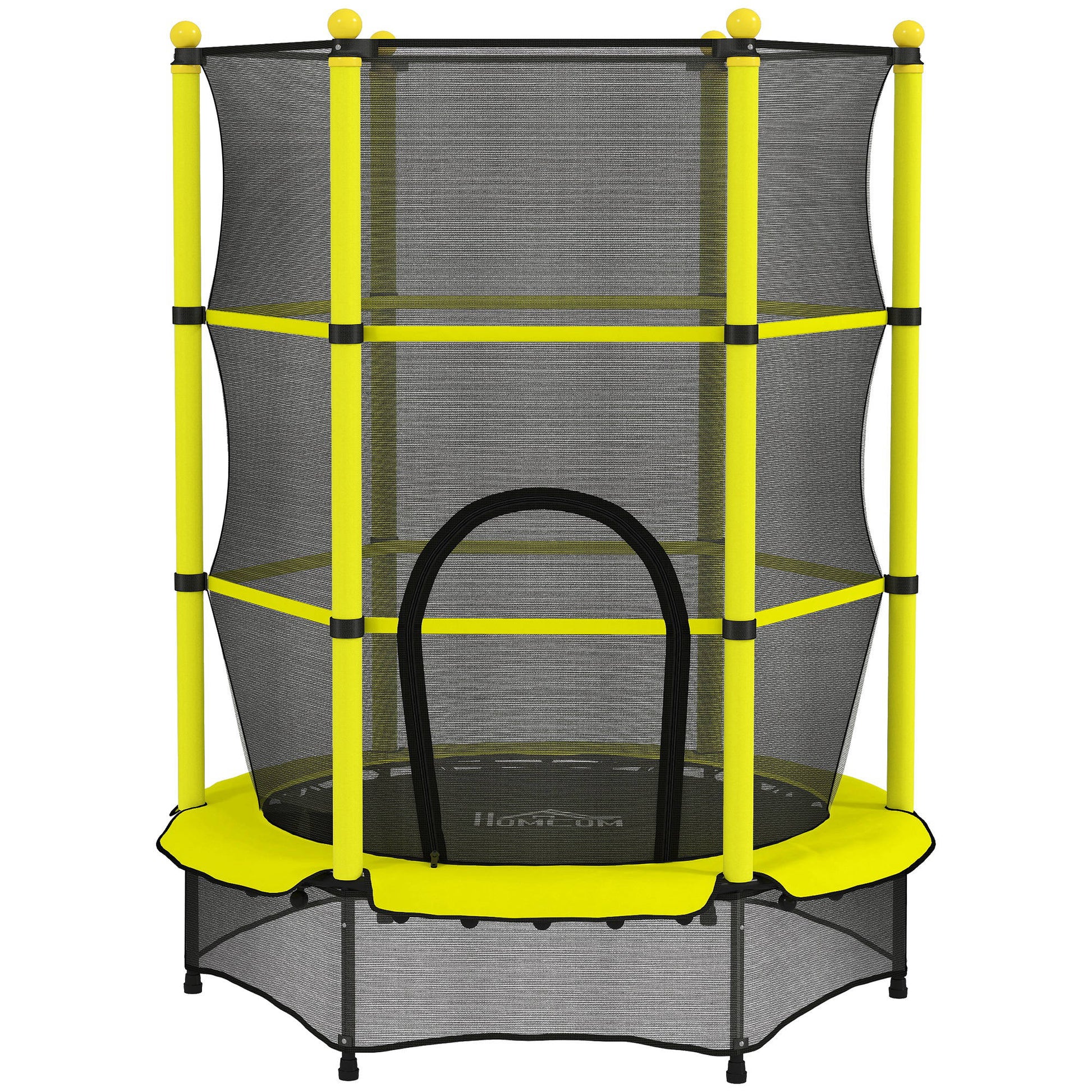 Homcom Cama Elástica Infantil Ø140 Cm Para Niños De 3-10 Años Amarillo_0