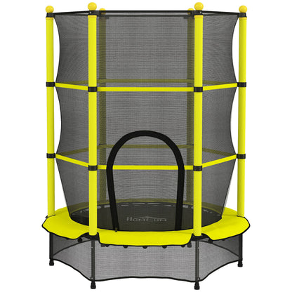 Homcom Cama Elástica Infantil Ø140 Cm Para Niños De 3-10 Años Amarillo_0