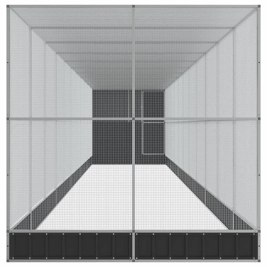 Vidaxl Pajarera Con Extensión Acero Plateado 1244x203x216 Cm_3