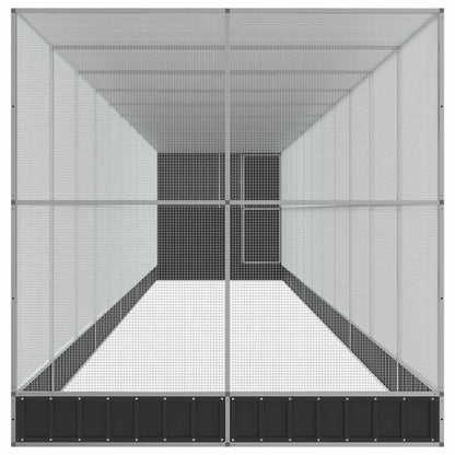 Vidaxl Pajarera Con Extensión Acero Plateado 1244x203x216 Cm_3