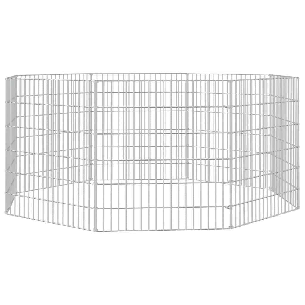 Vidaxl Recinto Animales Corral 8 Paneles Hierro Galvanizado 54x60 Cm_3