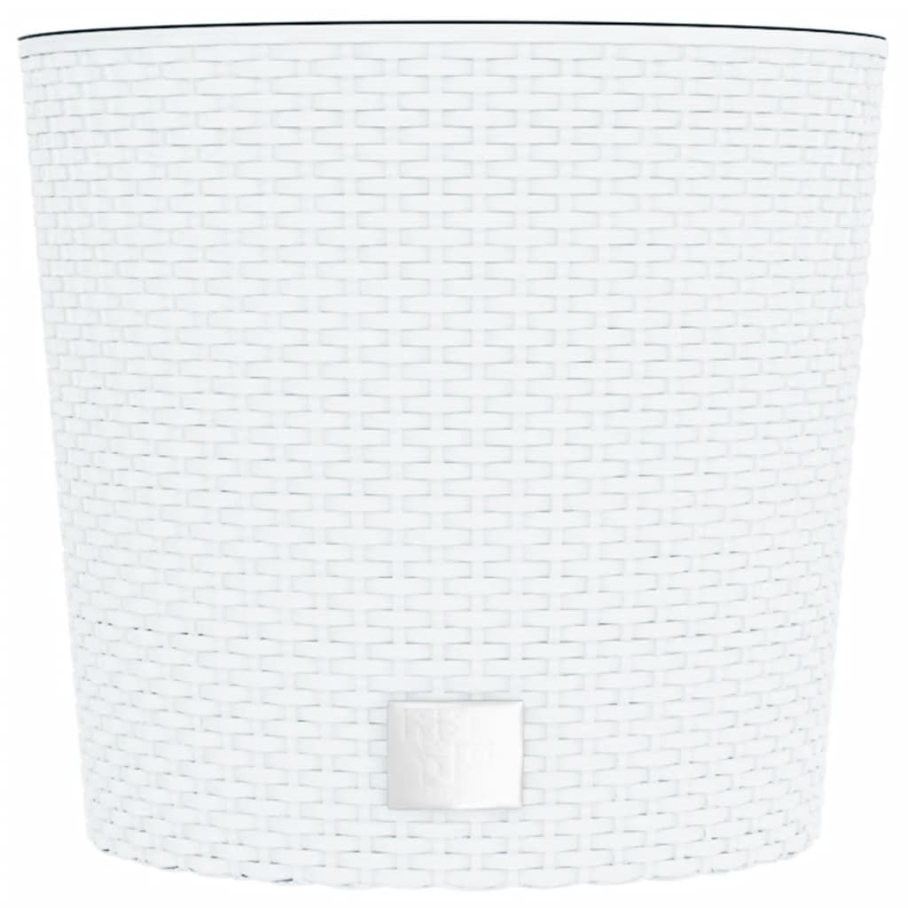 Vidaxl Macetero Con Interior Extraíble Pp Ratán Blanco 15/15,3 L_3