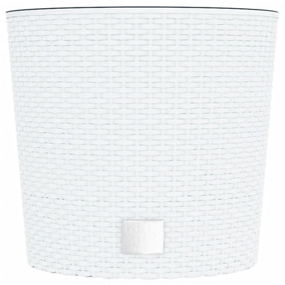 Vidaxl Macetero Con Interior Extraíble Pp Ratán Blanco 15/15,3 L_3