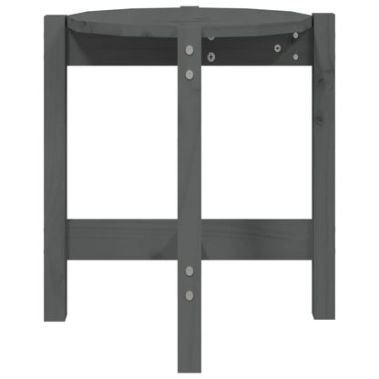 Mesa De Centro De Madera Maciza De Pino Gris Ø42,5x45 Cm_4