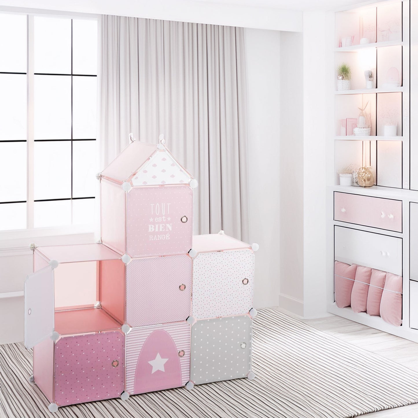 Castillo Estantería Rosa 95,5x32x109cm