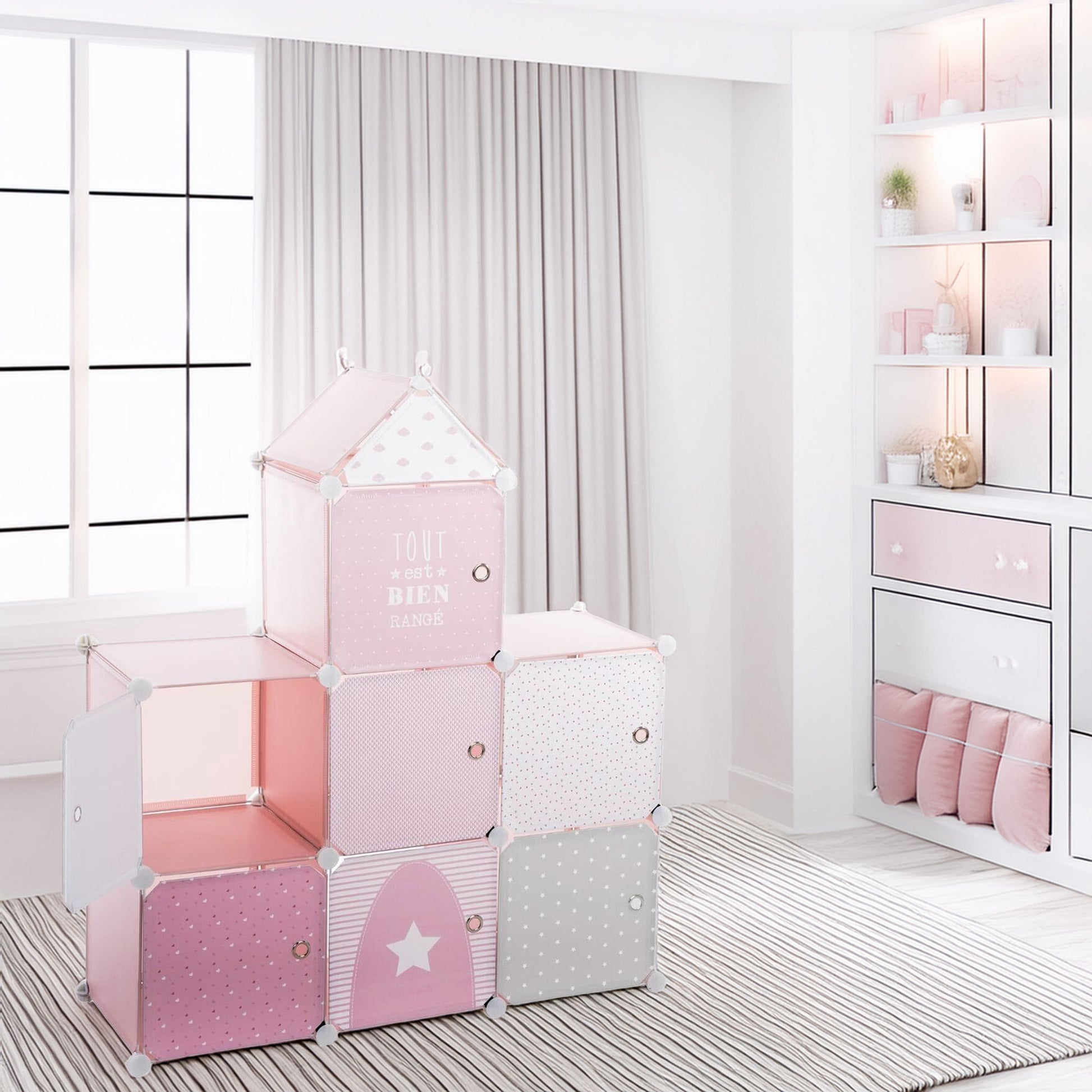 Castillo Estantería Rosa 95,5x32x109cm