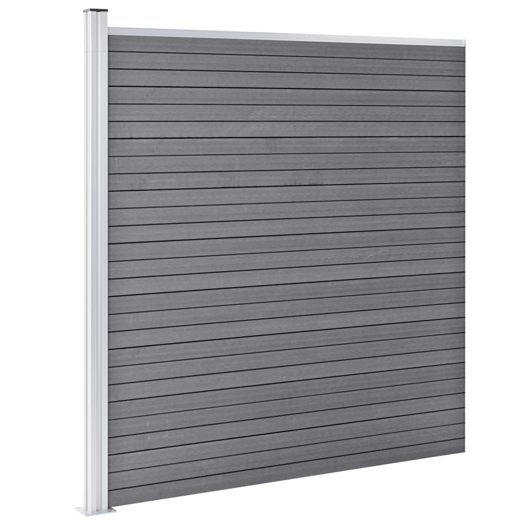 Set De Valla 3 Cuadradas + 1 Oblicua Wpc Gris 619x186 Cm / Vetonek_3