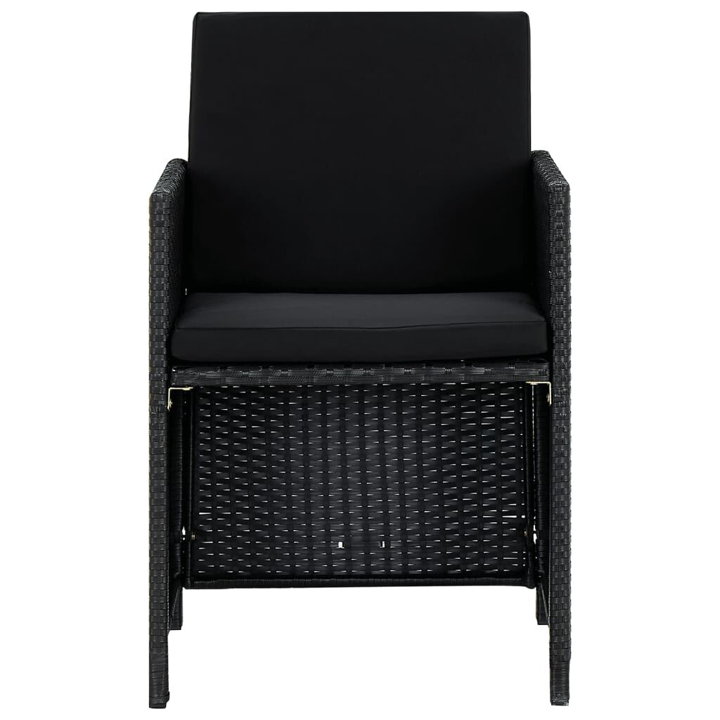 Vidaxl Set Comedor De Jardín 9 Piezas Y Cojines Ratán Sintético Negro_3