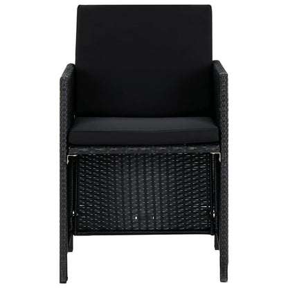 Vidaxl Set Comedor De Jardín 9 Piezas Y Cojines Ratán Sintético Negro_3