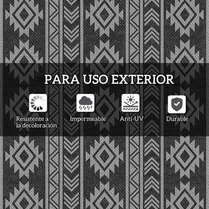 Outsunny Alfombra De Exterior 182x274 Cm Impermeable Anti-uv Negro Y Gris_5