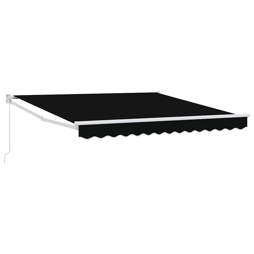 Toldo Retráctil Negro 350 X 250 Cm 100% Poliéster Y Aluminio_0