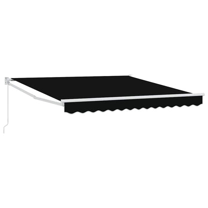 Toldo Retráctil Negro 350 X 250 Cm 100% Poliéster Y Aluminio_0