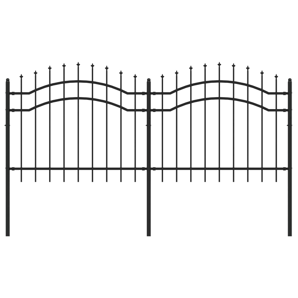 Valla De Jardín Con Punta De Lanza Acero Recubierto Negro 140cm / Vetonek_4