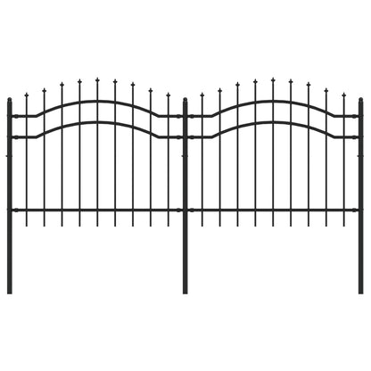 Valla De Jardín Con Punta De Lanza Acero Recubierto Negro 140cm / Vetonek_4