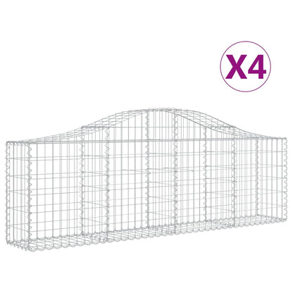 Cestas De Gaviones 4 Uds Forma De Arco Hierro 200x30x60/80 Cm_0