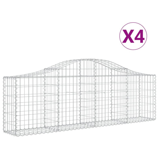 Cestas De Gaviones 4 Uds Forma De Arco Hierro 200x30x60/80 Cm_0