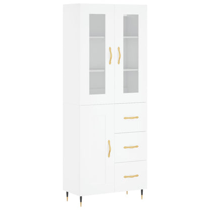 Aparador Alto Madera Contrachapada Blanco 69,5x34x180 Cm_1