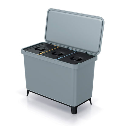Sistema Clasificador De Reciclaje 3x10l Color Gris Keden_0