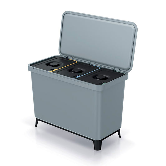 Sistema Clasificador De Reciclaje 3x10l Color Gris Keden