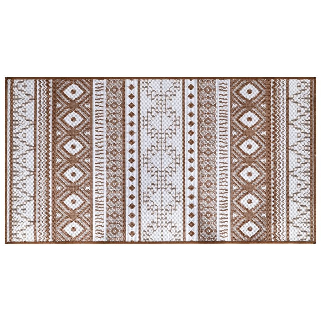 Vidaxl Alfombra De Exterior Gris Y Blanca Reversible 80x150 Cm_0