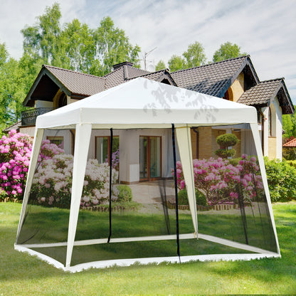 Carpa De Jardín Con 4 Partes Laterales Outsunny 3x3x2,45 M Crema_1