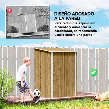 Outsunny Cobertizo De Jardín De Exterior 0,92 M² 100x103x160 Cm Marrón Claro_5