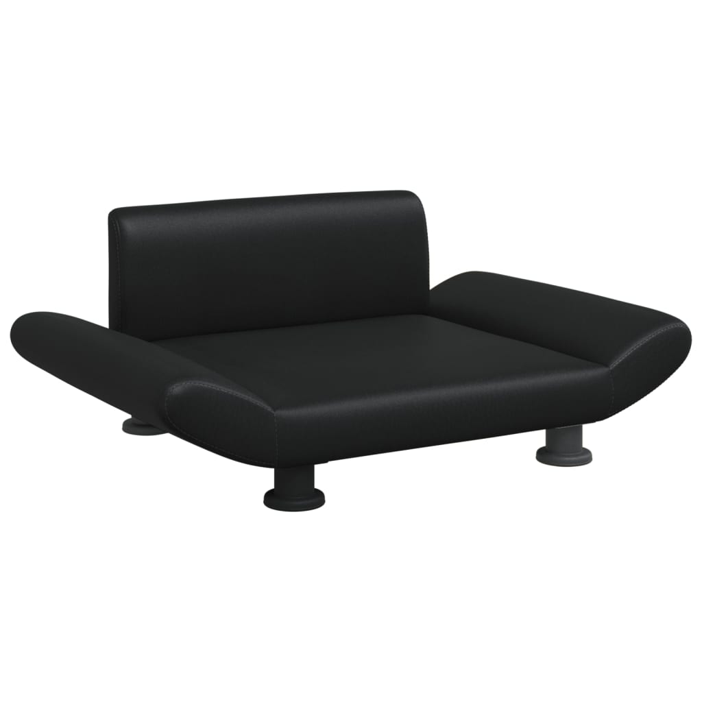 Cama Para Perros De Cuero Sintético Negra 70x45x28 Cm / Vetonek_1